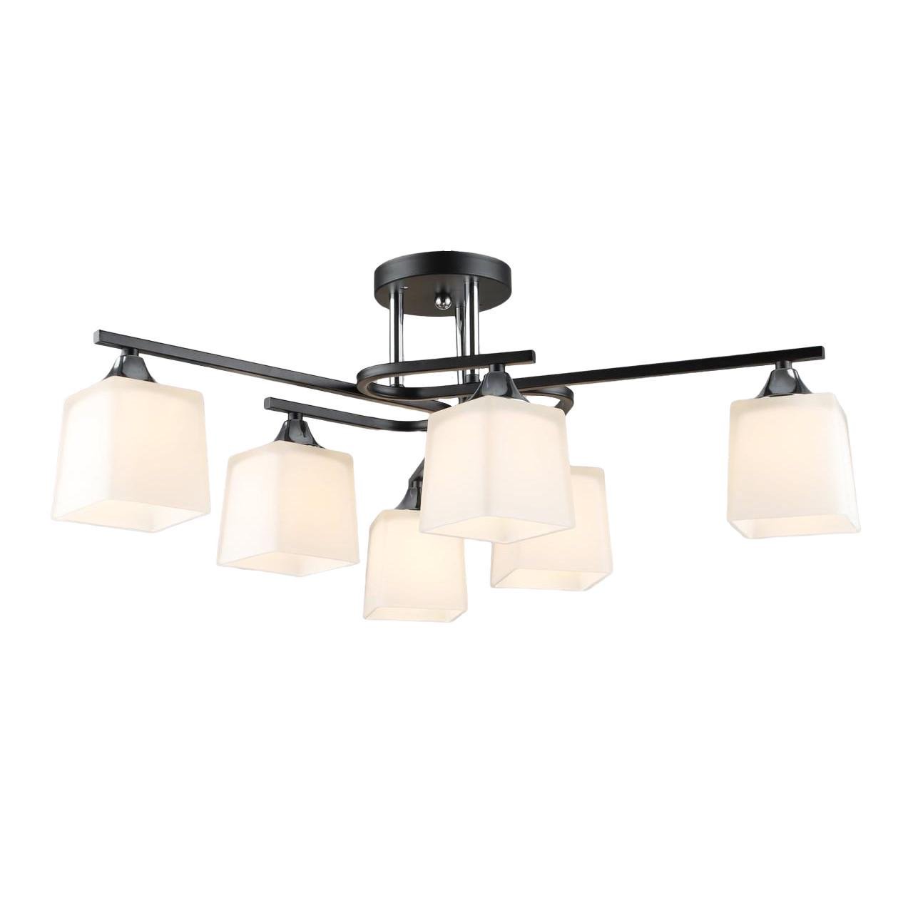 Люстра стельова Sirius B N6194/6 BK+CH на 6 плафонів Чорний (31424595)