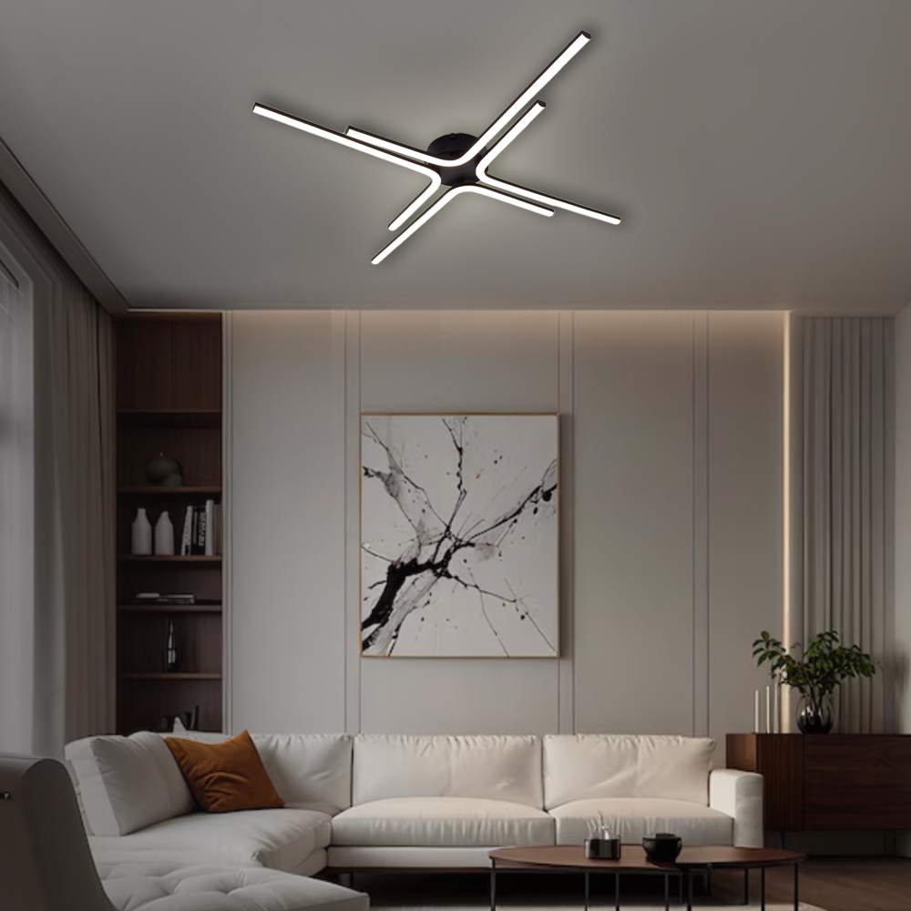 Люстра керована світлодіодна ESLLSE ESTA 70 Вт 4DL 780x60 мм Чорний (10611) - фото 7