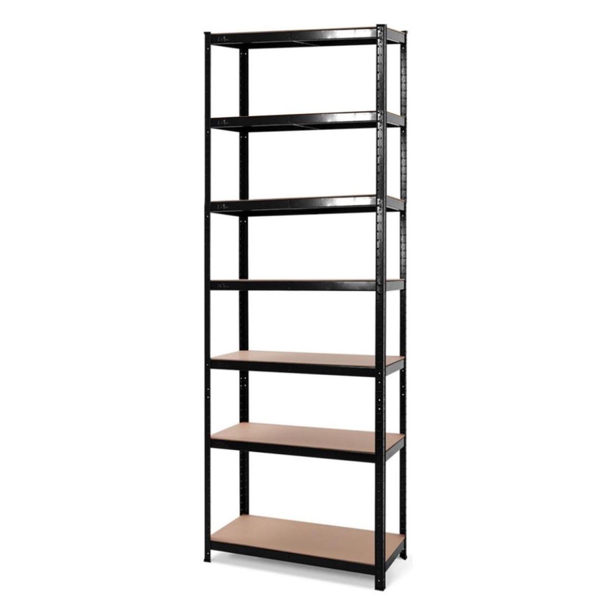 Стеллаж металлический БОНА-ПРО 200x80x30 см 7 полок MДФ 5 мм Черный (51673)