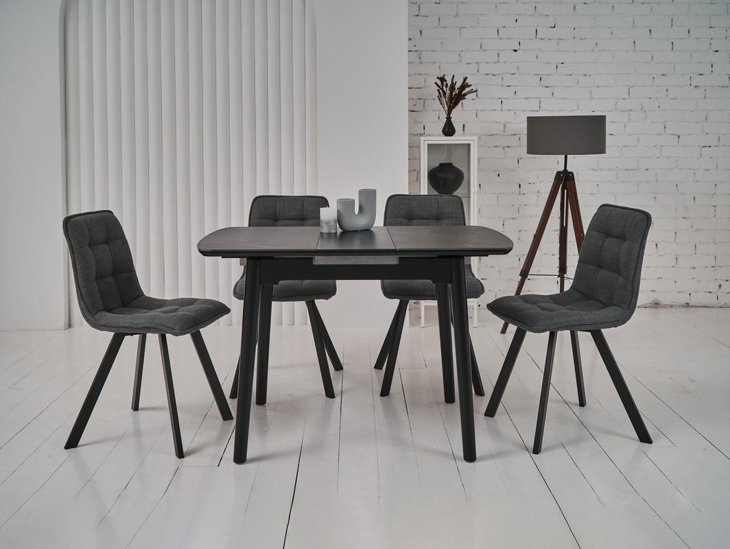 Стіл обідній розсувний Vetro Mebel 900-1200x750x760 мм Чорний онікс/Чорний (TМ-87-1) - фото 10