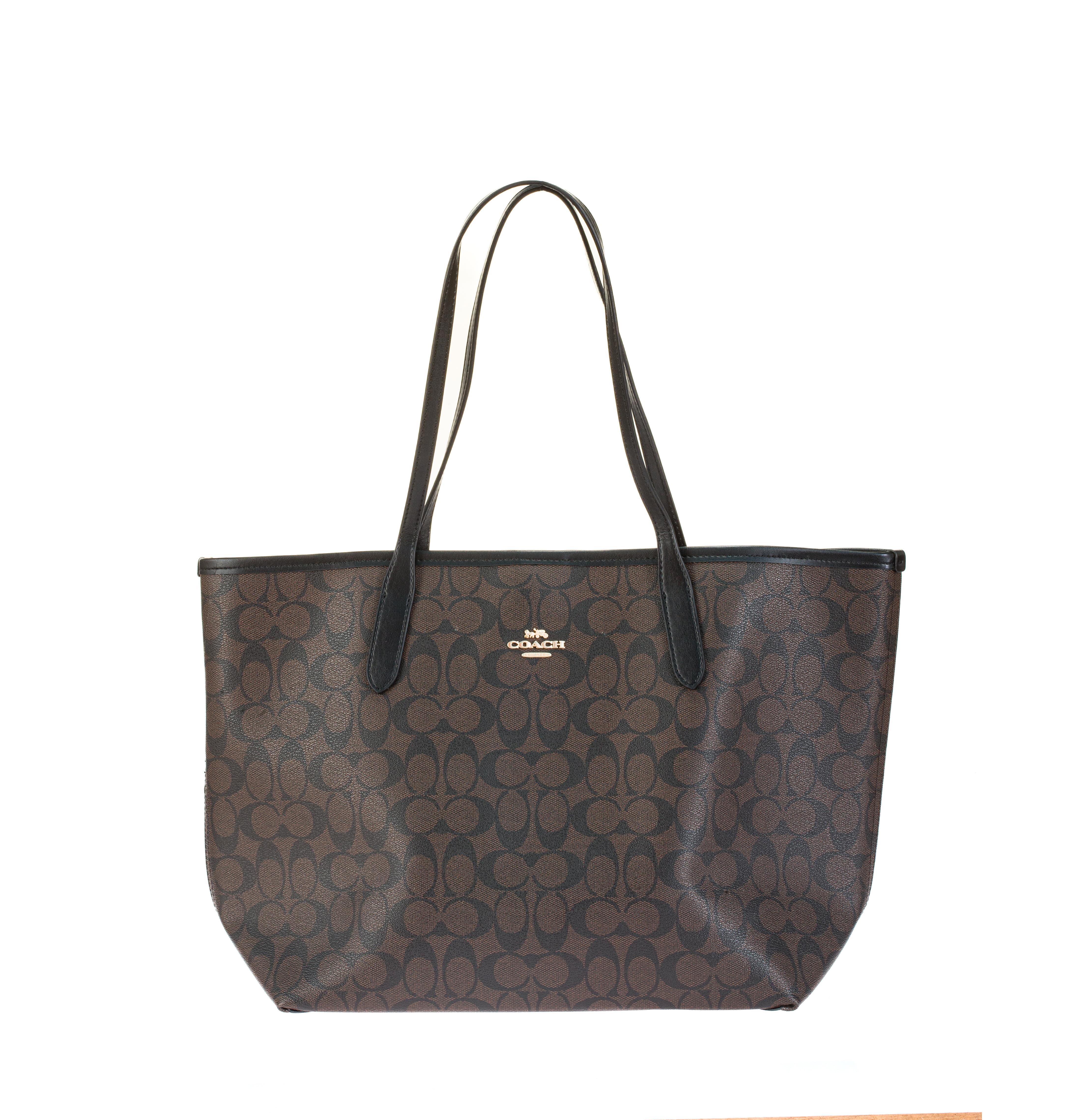 ᐉ Сумка жіноча Coach City Tote In Signature Canvas Brown/Black