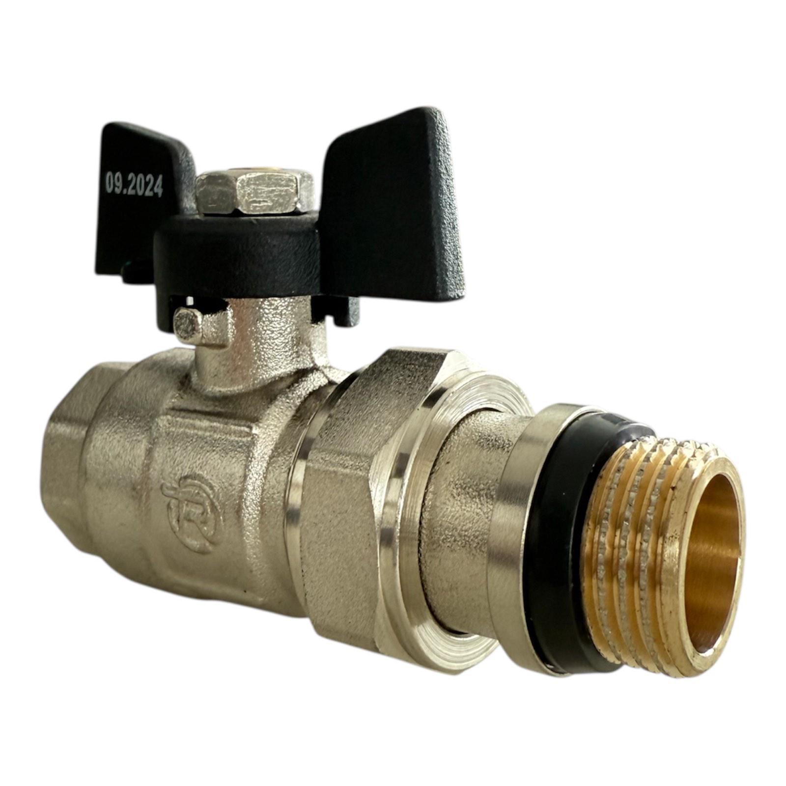 Кран кульовий з американкою REIGER ПЛЮС 1/2" ЗВ прямий метелик (00-00009415)