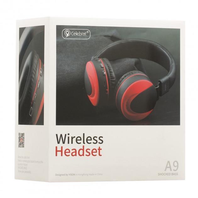 Наушники Bluetooth Celebrat A9 Red - фото 2