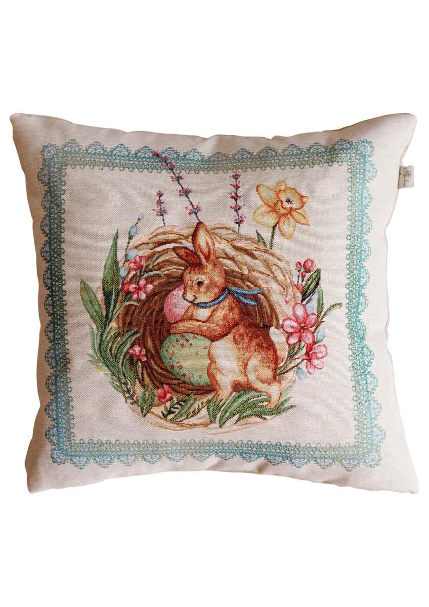 Наволочка великодня Злагода Зайчик зі стрічкою 45х45 см (034250)