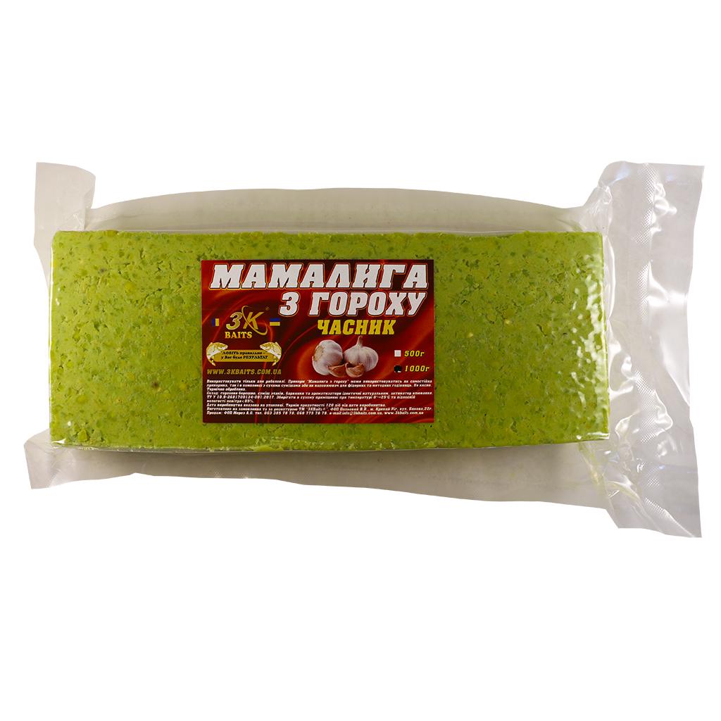 Прикорм 3KBaits Мамалыга из гороха 1000 г Чеснок (3KB1181)