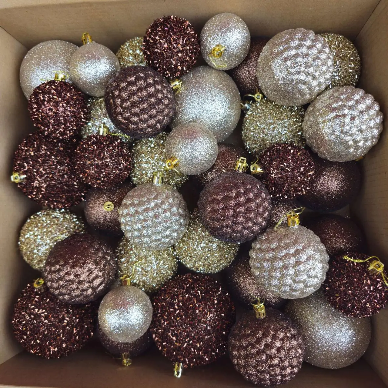 Набор шаров новогодних Блеск 40 шт. Коричневой (Блиск корич.) - фото 5