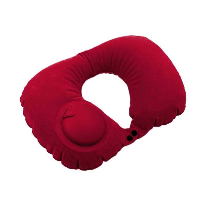 Надувная подушка на шею со встроенной помпой TRAVEL NECK PILLOW Красный (1a47be47)
