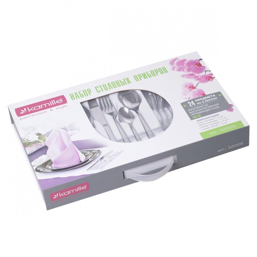 Набір столових приборів Kamille KM-5200S з нержавіючої сталі 24 пр. (1579379686) - фото 5 Набір столових приборів Kamille KM-5200S з нержавіючої сталі 24 пр. (1579379686) - фото 5