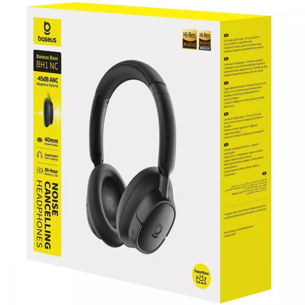 Навушники бездротові BASEUS Bass BH1 NC Bluetooth 6.0 Type-C Чорний (A0203703) - фото 3