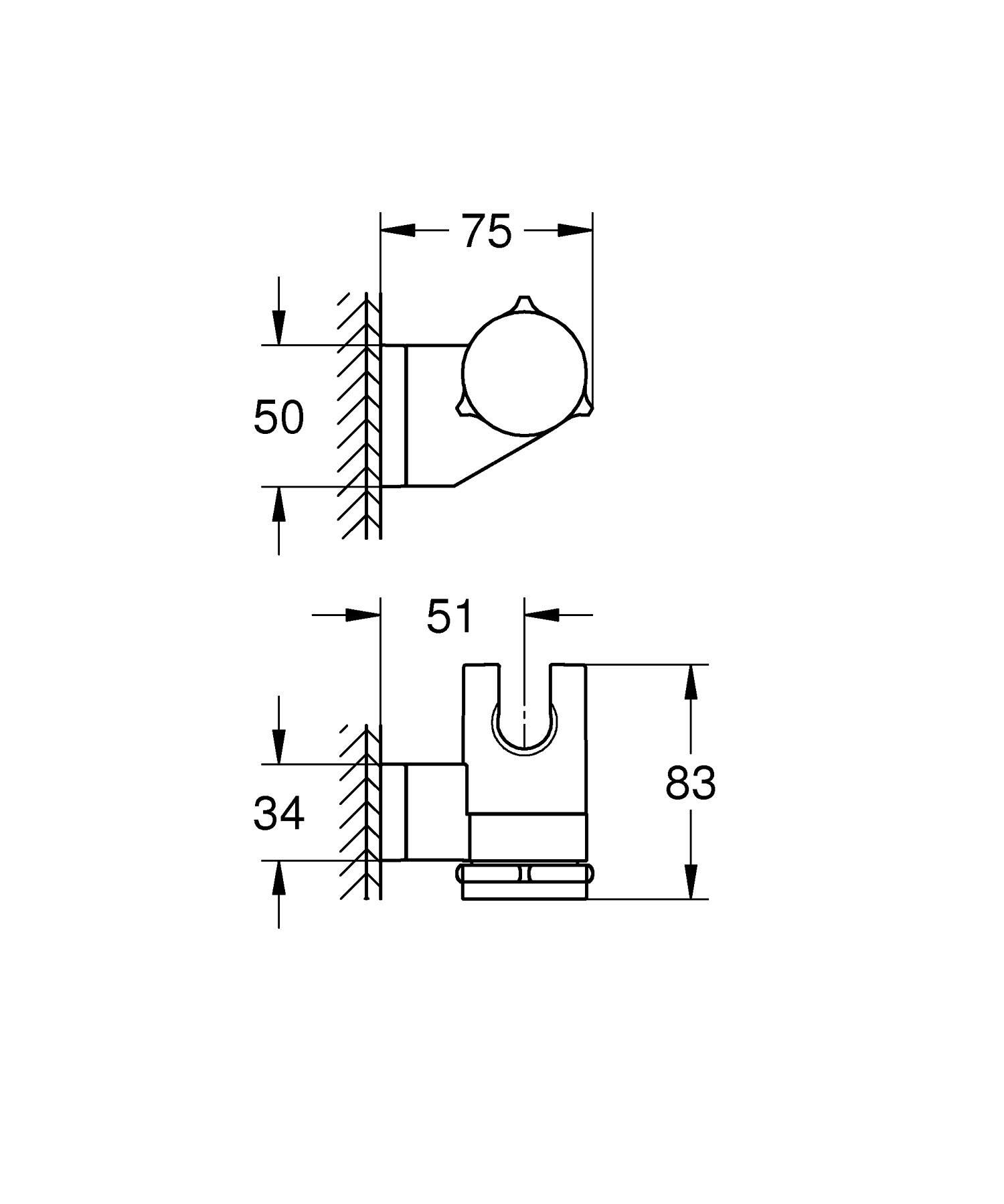 Держатель для ручного душа Grohe QuickFix Vitalio Universal 26183001 Хром (224246) - фото 8