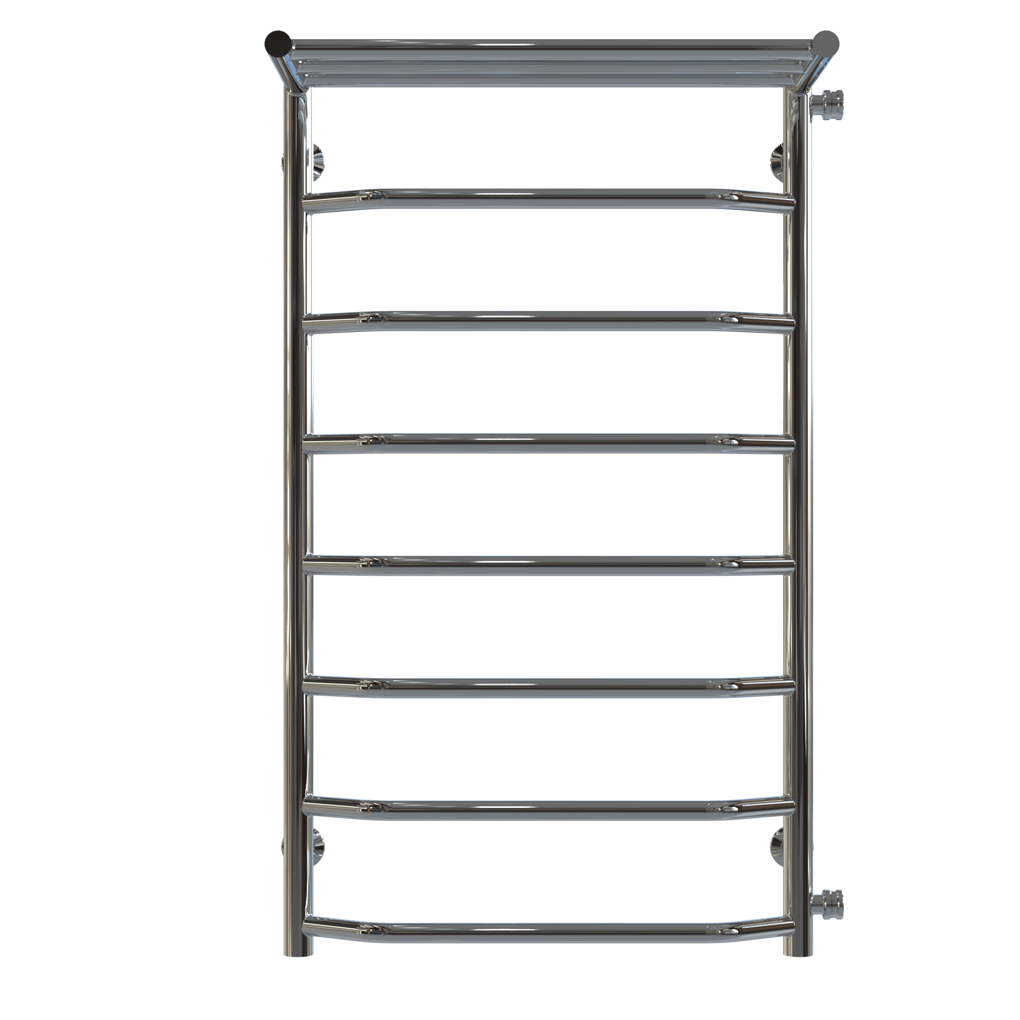 Полотенцесушитель водяной с полкой Deffi Трапеция П8 боковое правое подключение нержавеющая сталь 500х900 мм Хром (C.TP.90.50.8.C.C)