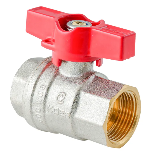 Кран шаровый для воды KOER 1/2" мама-мама латунный бабочка резьбовой (5756) Кран шаровый для воды KOER 1/2" мама-мама латунный бабочка резьбовой (5756)