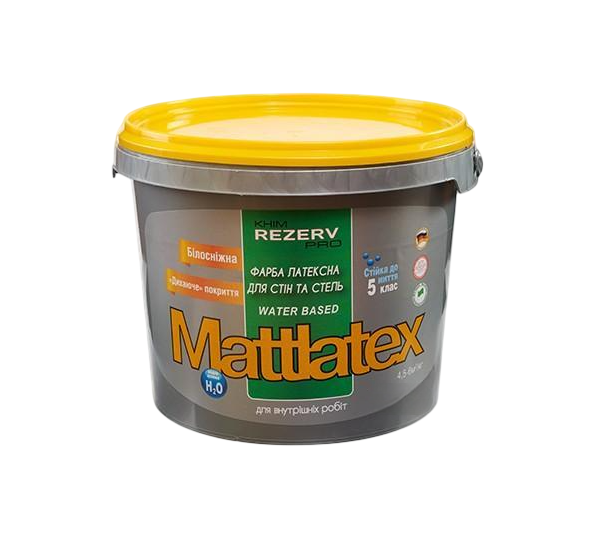 Краска латексная белоснежная Химрезерв PRO MATTLATEX для стен и потолков 10 л (3014750981)