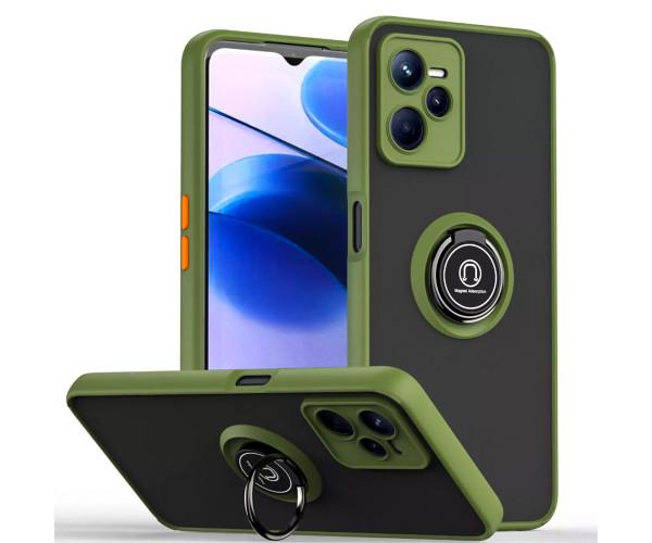 Чехол-накладка TPU Color Matte Ring для Realme C35 Оливковый