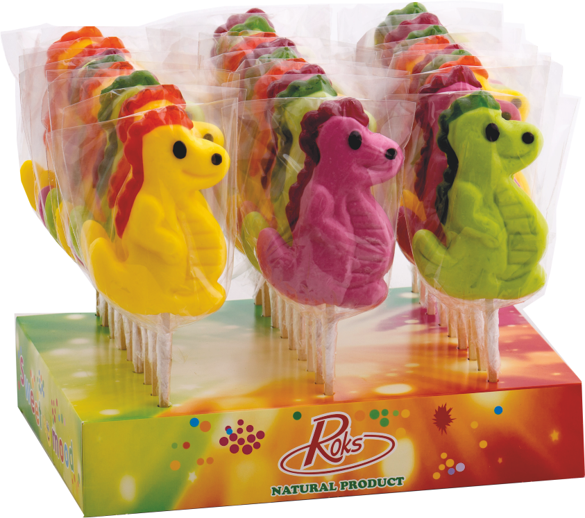 Льодяники Roks Дракоша 80 г дисплей салют 27 шт. 2,160 кг (75)