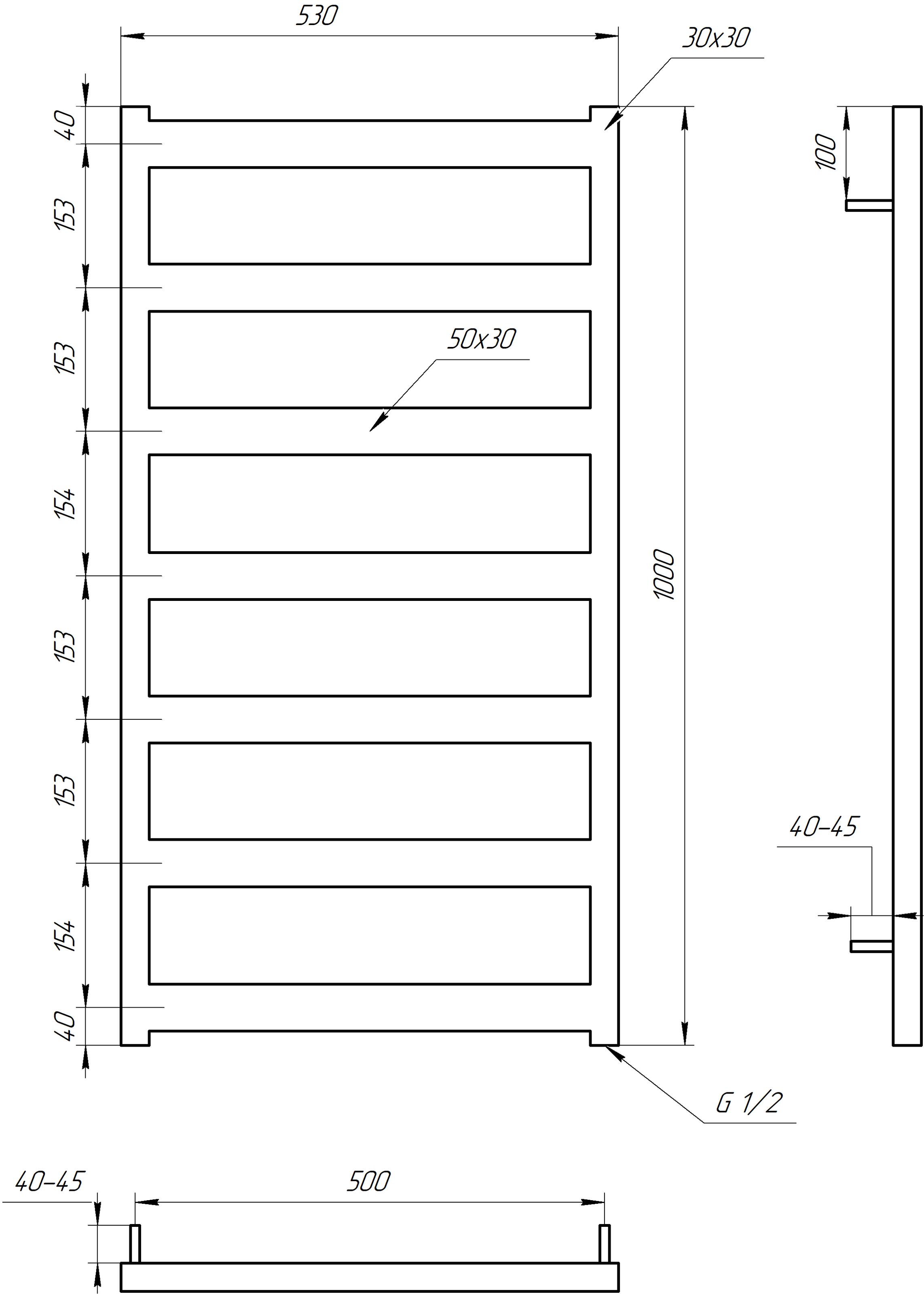 Рушникосушка електрична Genesis Aqua Nova 120x53 см Чорний (2399) - фото 6