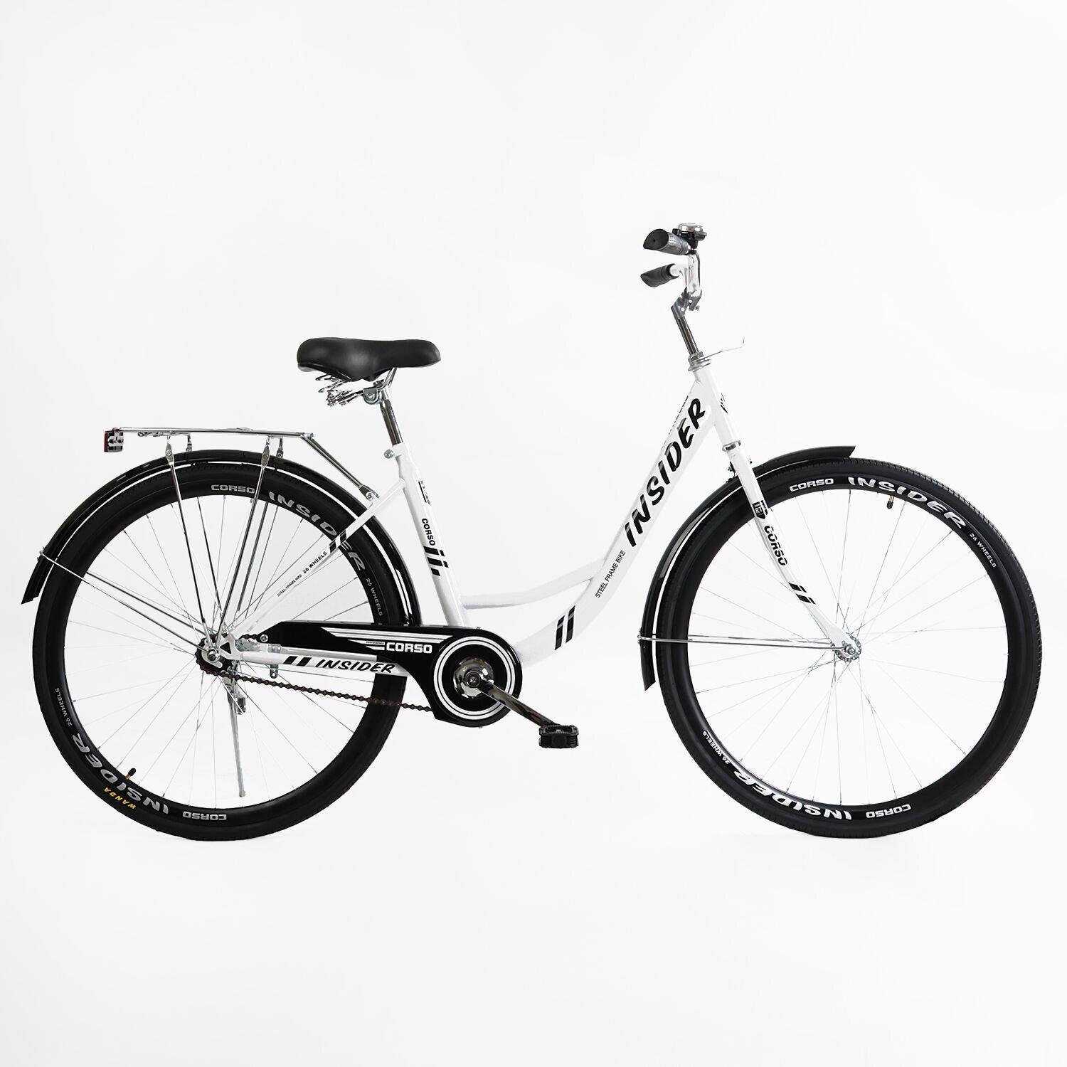 Велосипед міський Corso Insider з багажником рама 16,5"/26 " Білий - фото 1 Велосипед міський Corso Insider з багажником рама 16,5"/26 " Білий - фото 1