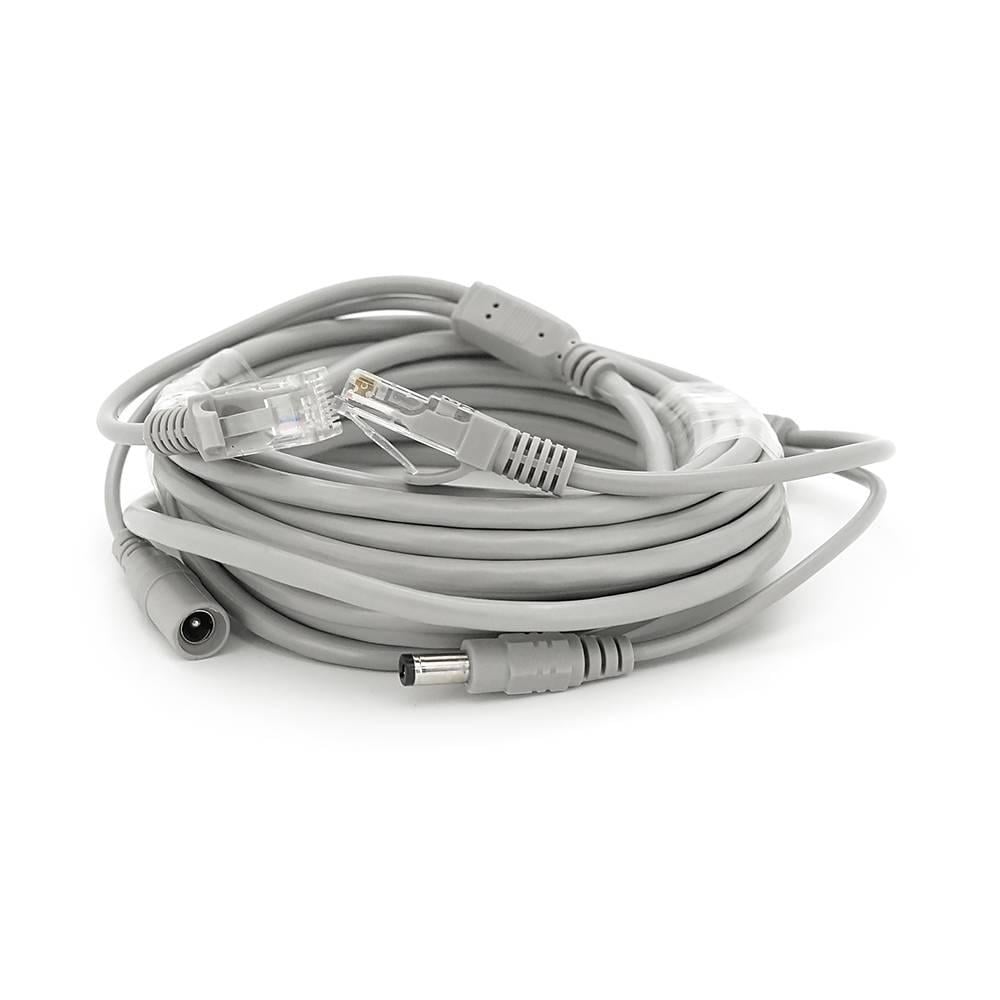 Патчкорд комбінований по кручений парі RJ-45 + DC 5m Сірий Q100