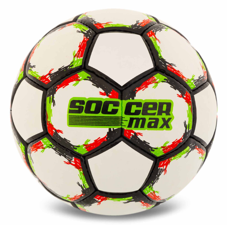 Мяч футбольный SOCCERMAX FB-6525 №5 PU Грипп сшит вручную Белый (29655091)