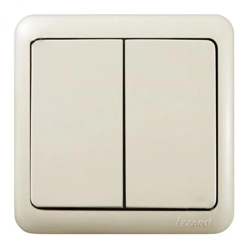 Выключатель двухклавишный Lezard VIOLA 751-0300-101 Кремовый (27551967)