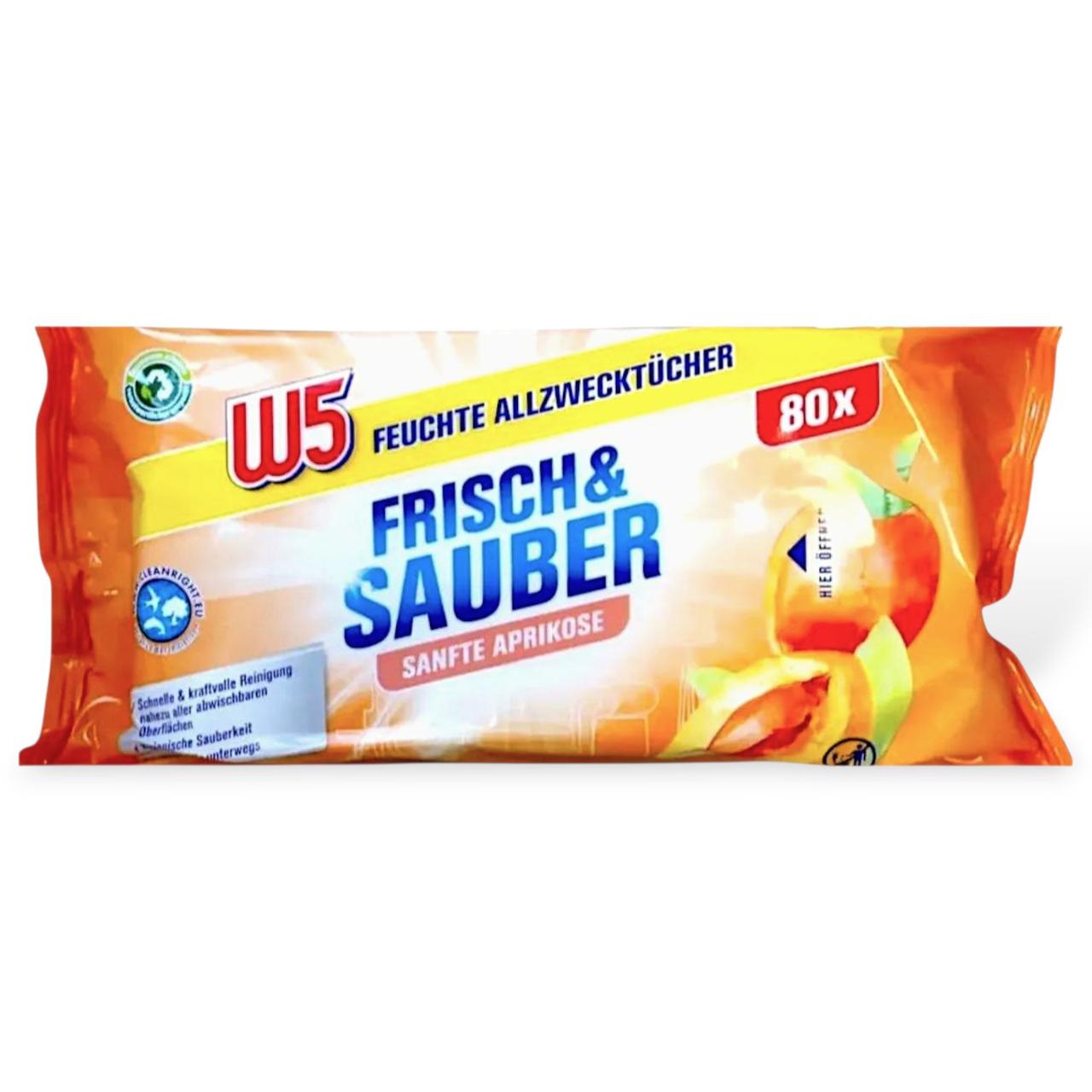 Серветки універсальні для прибирання W5 Ніжний абрикос 80 шт.