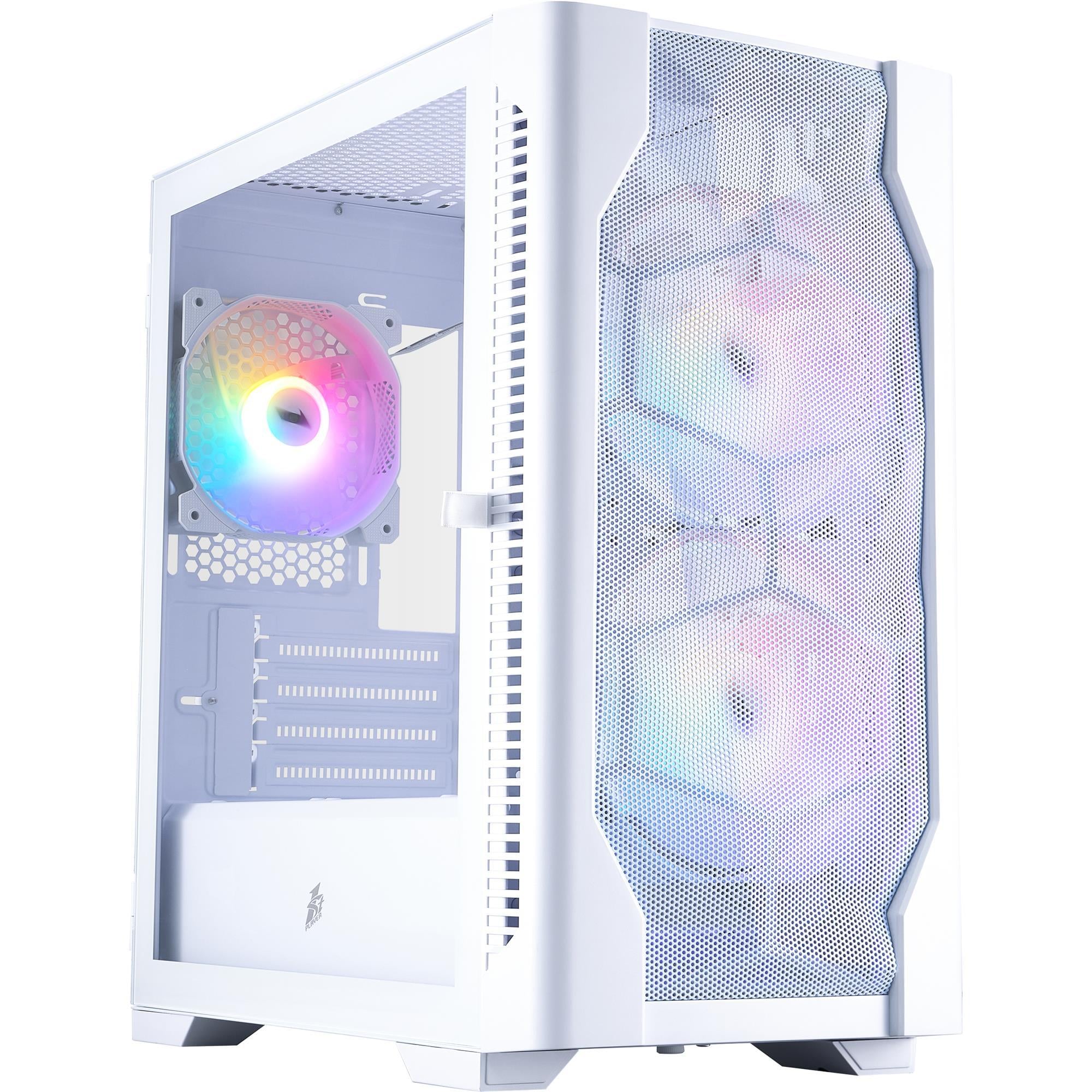 Корпус для ПК 1stPlayer D4-M Midi-Tower no PSU MicroATX/Mini-ITX RGB White (D4-M-WH-2F1P-W-1F1-W)
