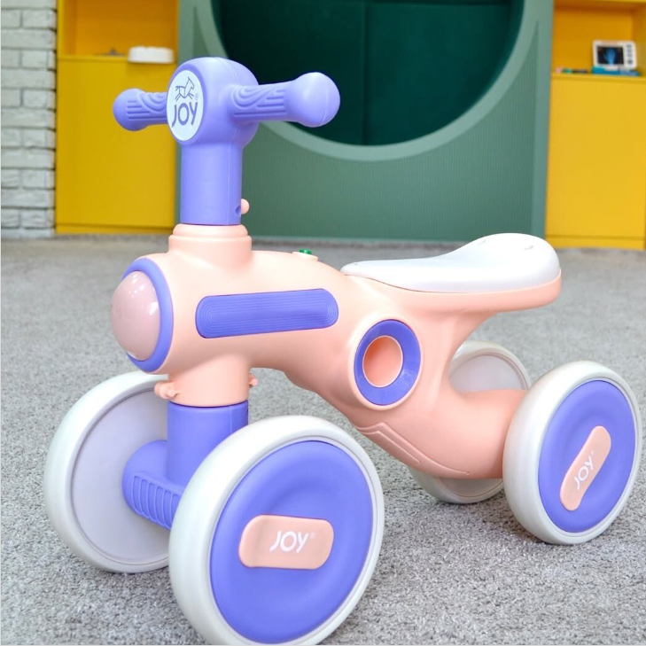 Велобіг дитячий 4-х колісний Corso JOY TL-66-300 пластикова рама світло озвучено українською Фіолетовий (2635325942)