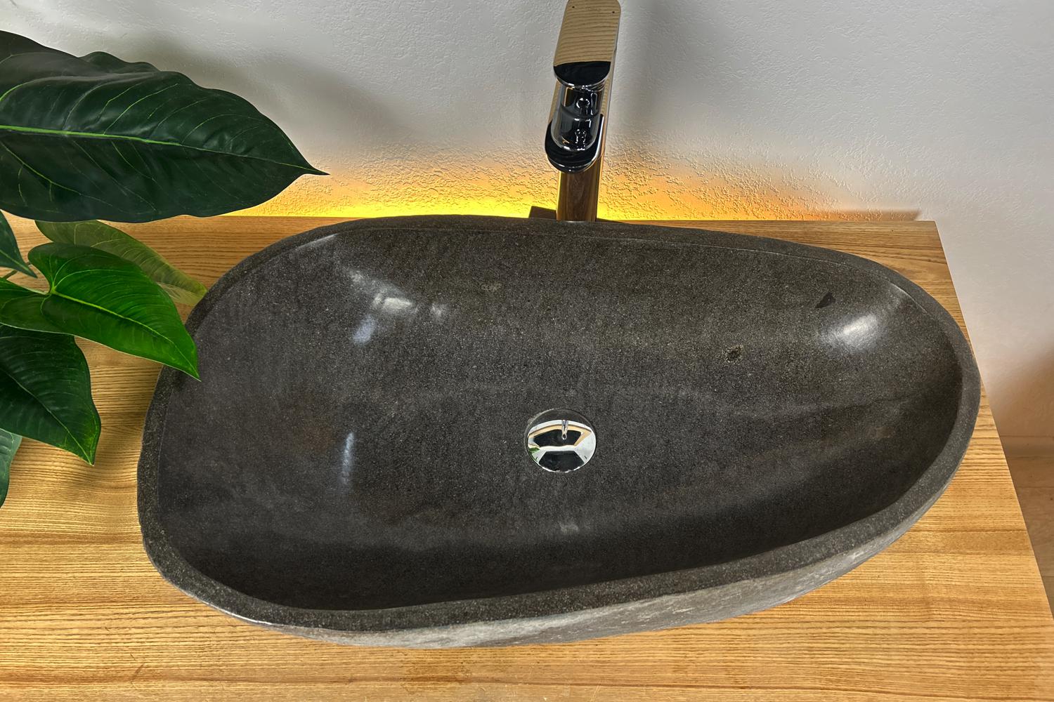 Умывальник накладной Самудра river stone ручная работа 67,5x38 см (24985475)