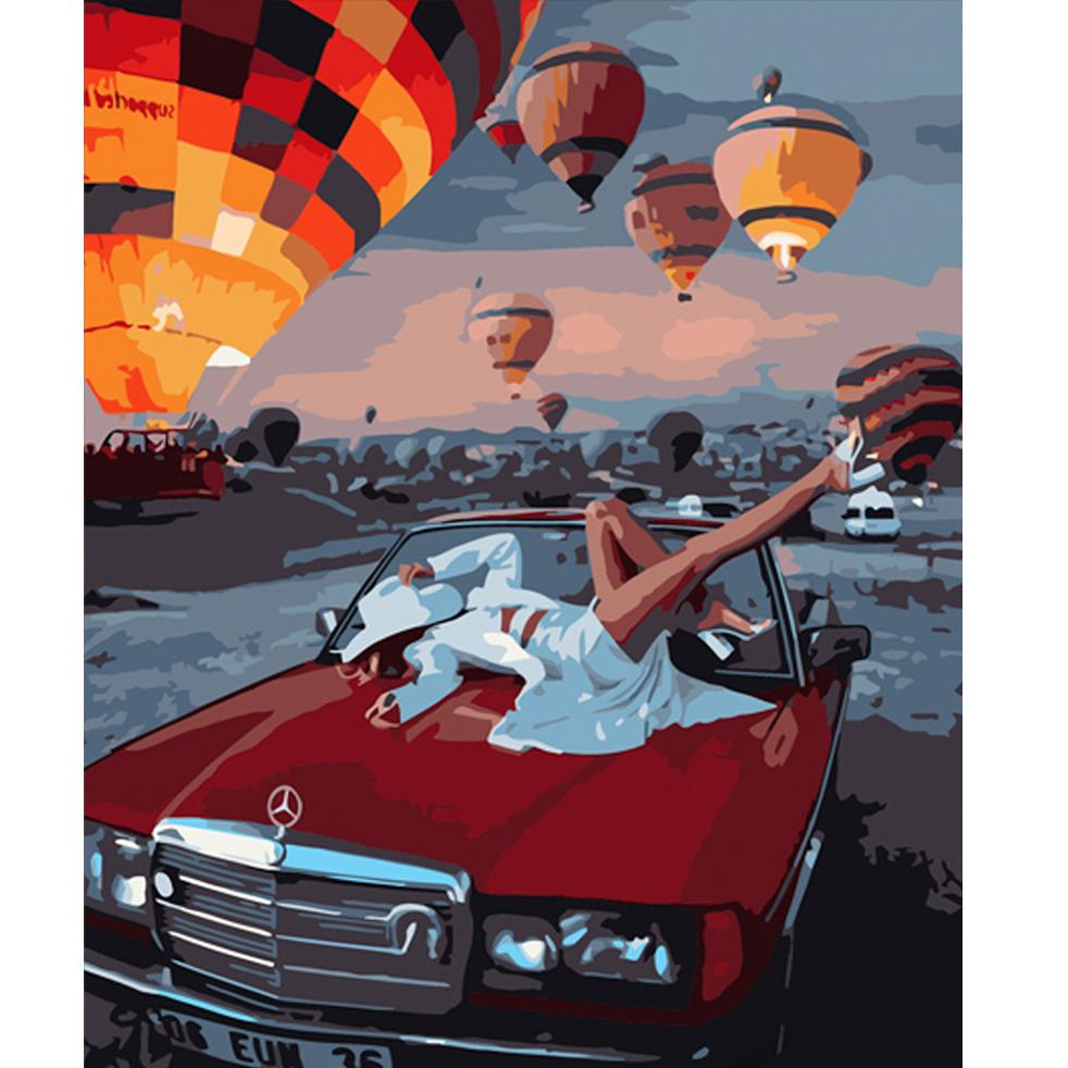 Картина по номерам Strateg Премиум На капоте мерседеса 40x50 см (GS538)