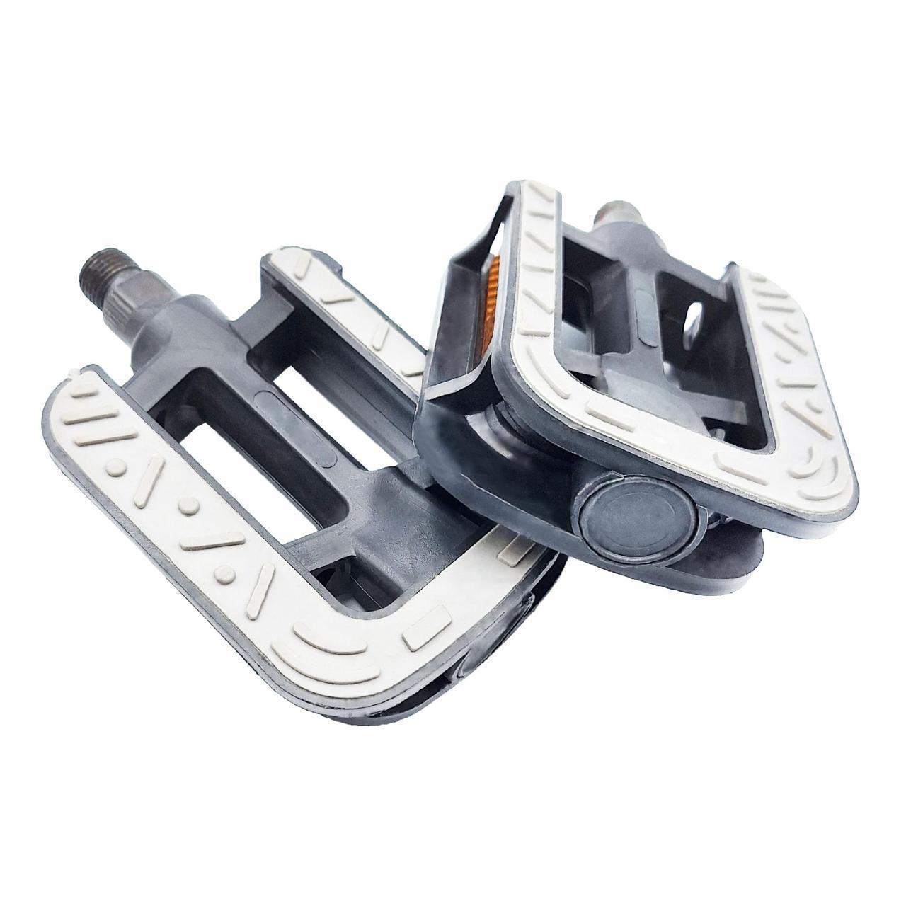 Педалі велосипедні пластикові з гумовим покриттям Чорний із сірим (G0000502) - фото 2