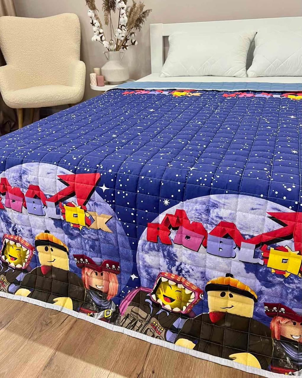 Ковдра дитяча з малюнком роботи двостороння 150х210 см Синій (27503928) - фото 4 Ковдра дитяча з малюнком роботи двостороння 150х210 см Синій (27503928) - фото 4