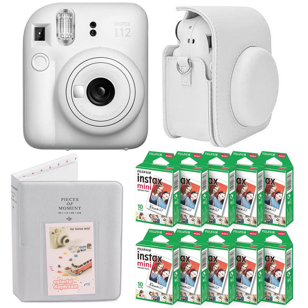 Подарочный набор Fujifilm Instax Mini 12 фотобумага 100 шт./чехол/фотоальбом 64 фото Белый