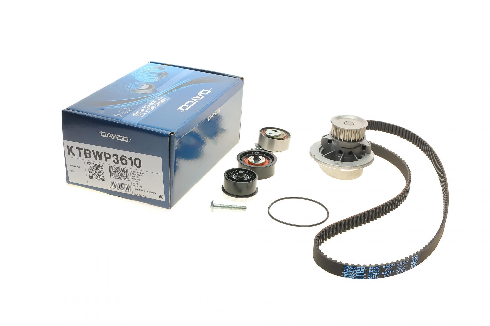 Комплект ГРМ и помпа DAYCO Opel Astra G 98-05/Zafira 99-15/Combo 1.6 05- 162x20 (KTBWP3610)