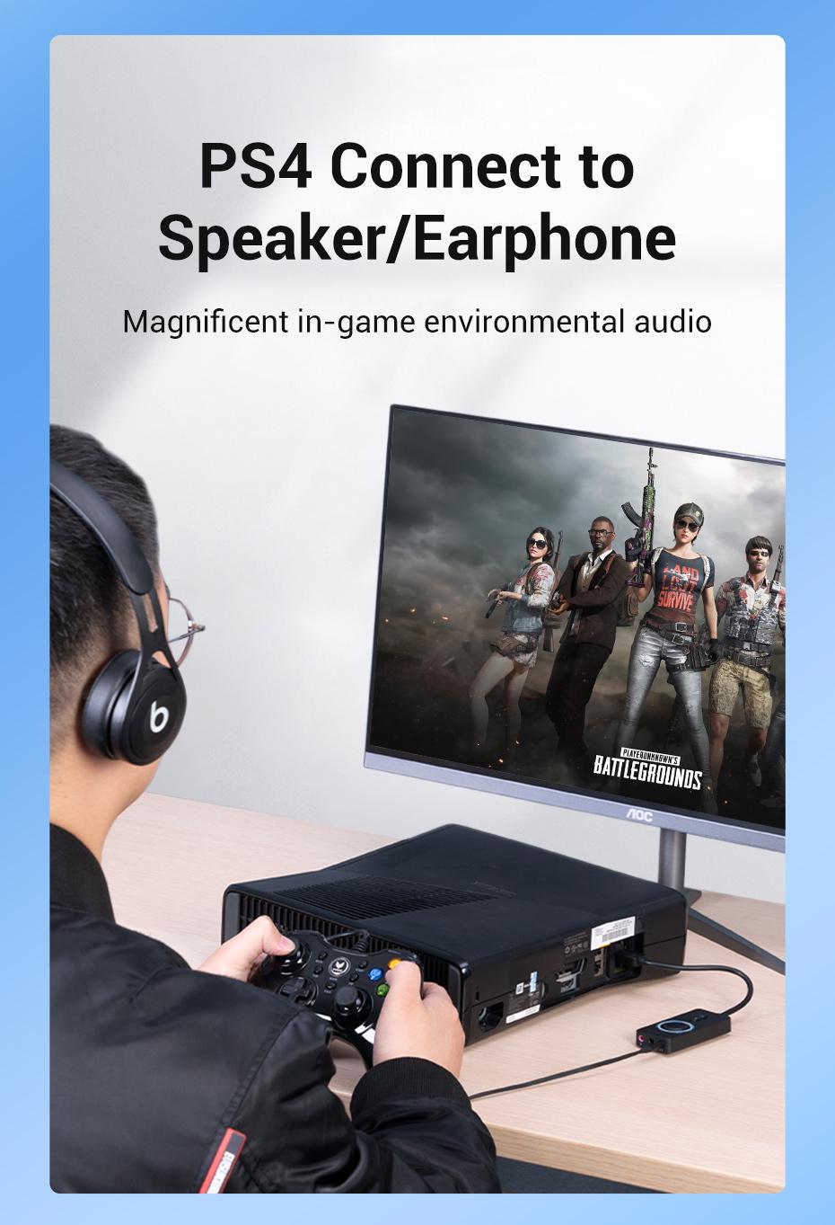 Звукова карта з підтримкою мікрофону Vention USB-3x 3,5 мм minijack 16 біт/48 кГц TRS AUX з керуванням гучності 0,5 м Чорний (CDRBD) - фото 7