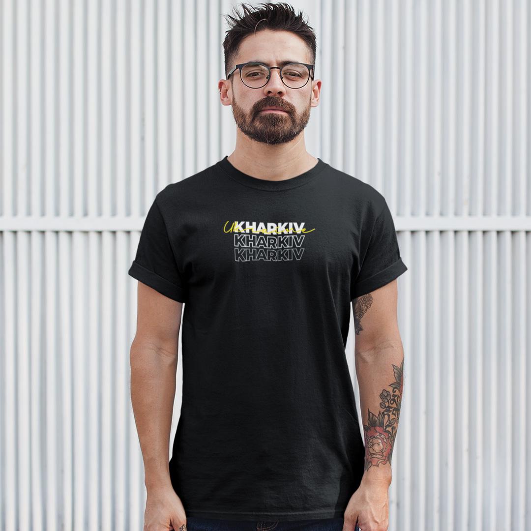 Футболка чоловіча Харків Нічна мапа міста blk XL Чорний (00000001270)