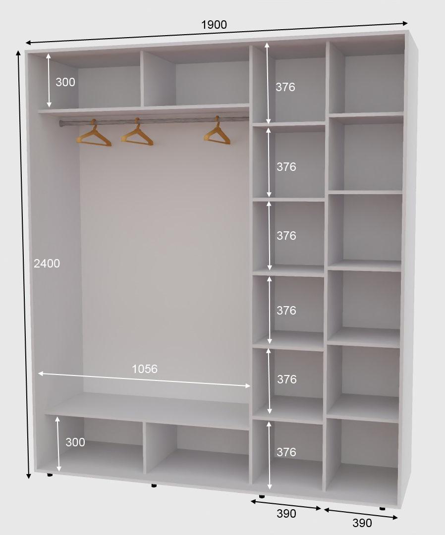 Шафа-купе дводверна Алекса ДСП 190х60х240 см Білий - фото 2 Шафа-купе дводверна Алекса ДСП 190х60х240 см Білий - фото 2