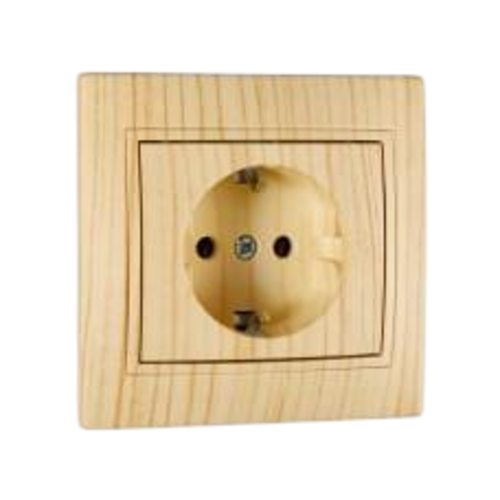 Розетка одинарна із заземленням Lezard Mira Дуб вибілений (00000018484)