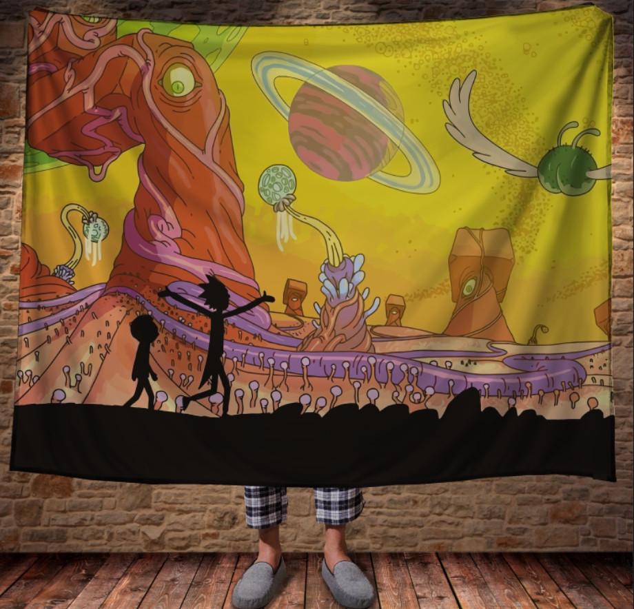 Плед с 3D принтом Рик и Морти Желтый космос 150x200 см (epi_0098) Плед с 3D принтом Рик и Морти Желтый космос 150x200 см (epi_0098)