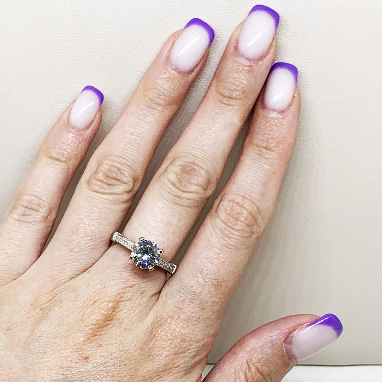 Каблучка срібна з кубічним цирконієм р. 17 3,54 г (1696031995) - фото 8