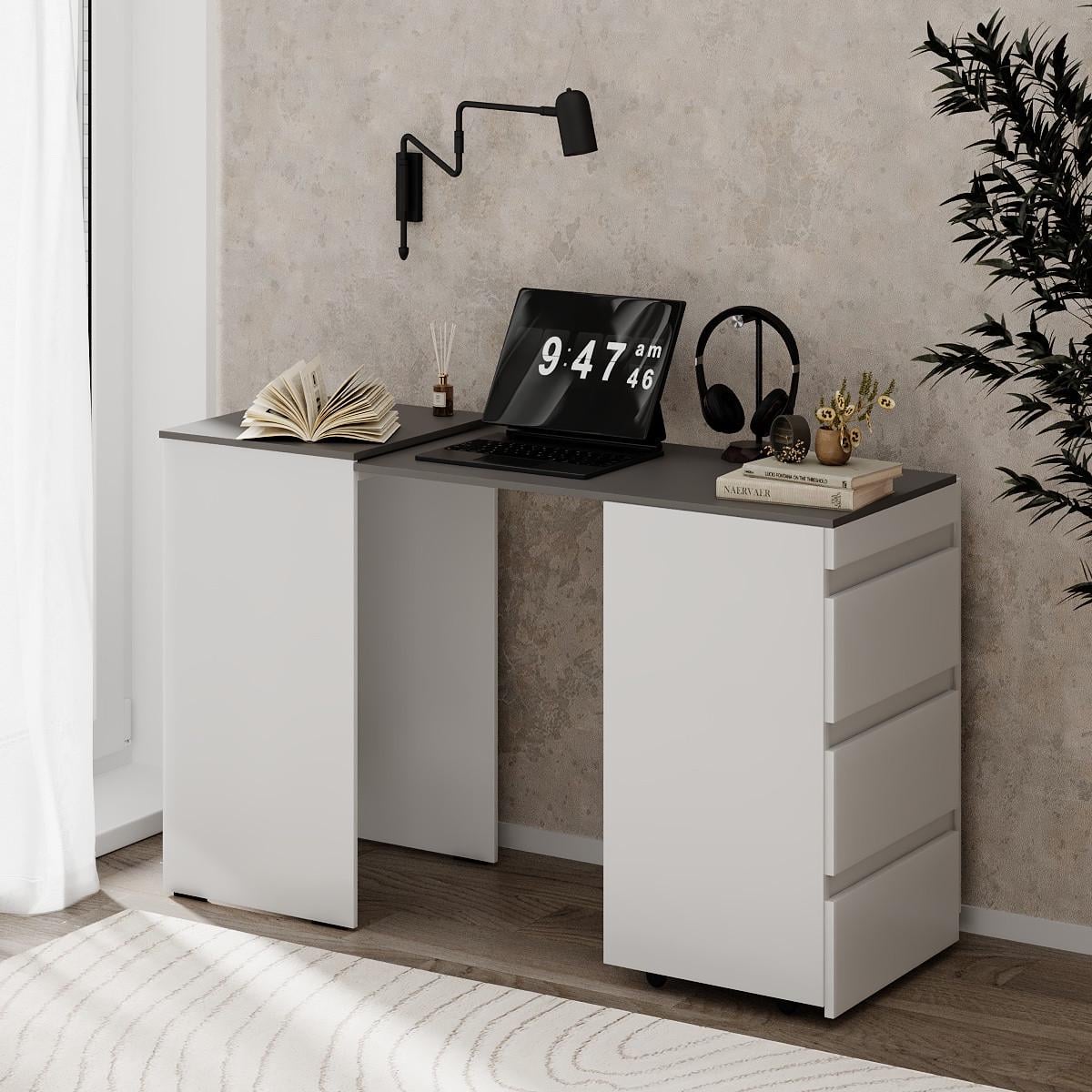 Комод-стіл ART IN HEAD Molli 141х50х76 см Білий діамант/Графіт сірий (TB01010700000)