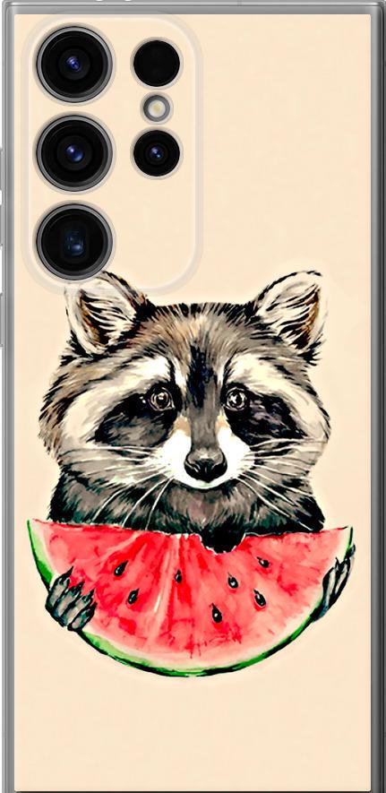 Чехол на Samsung Galaxy S24 Ultra Енотик с арбузом (4605u-3389-42517)