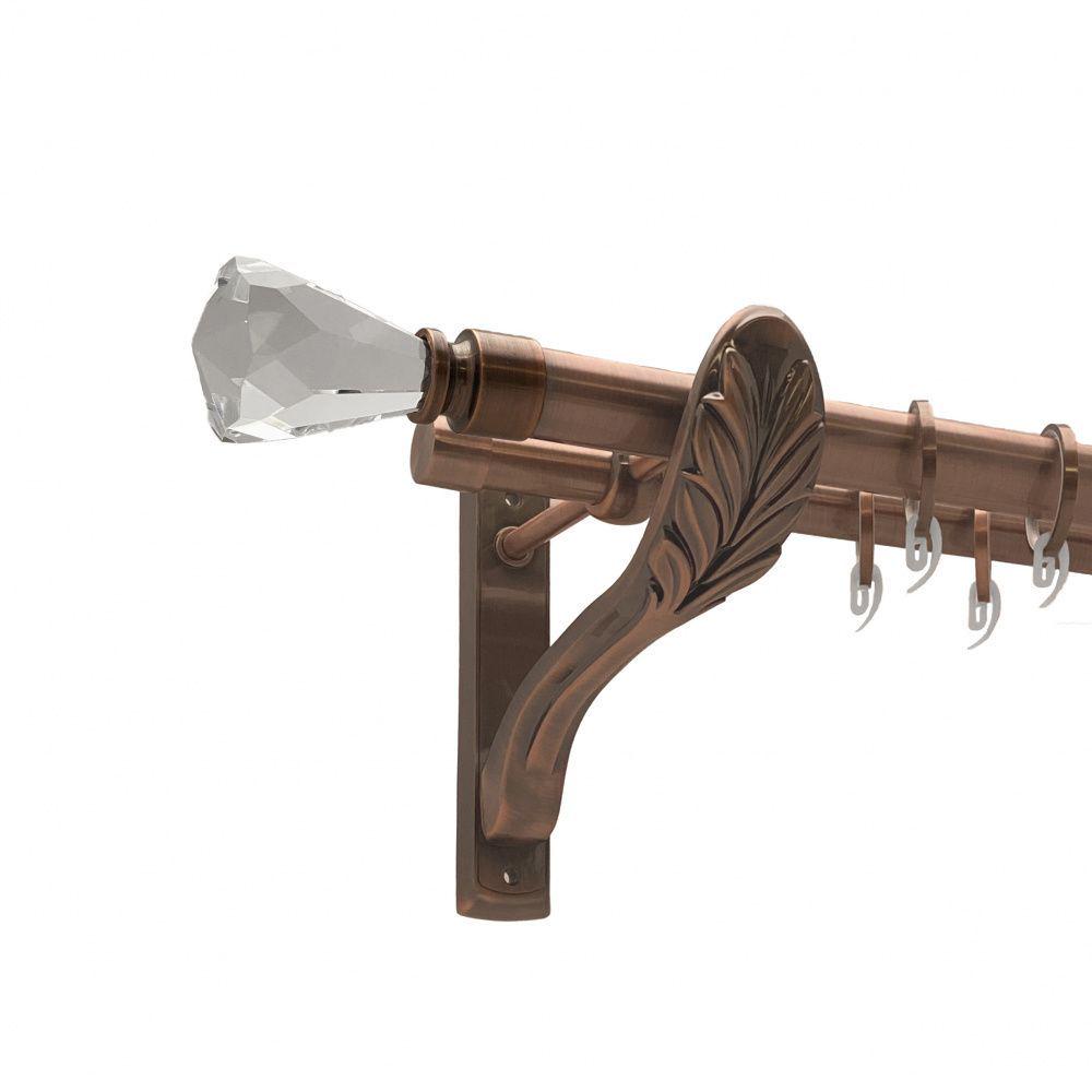 Карниз Orvit Лучетта металевий дворядний ретро гладка труба кільце фасонне металеве 25/19 мм 160 см Мідь (00-00009955)