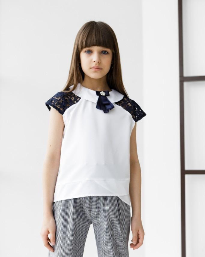 Блузка для девочки Tair kids 7886 128 см Белый