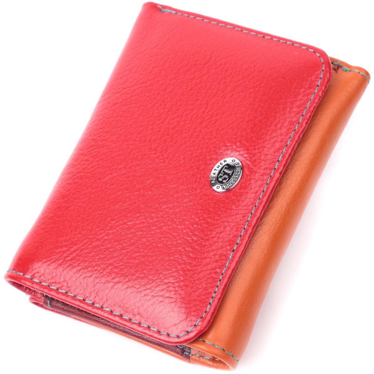 Кошелек женский ST Leather 22498 трехсложный из натуральной кожи Разноцветный (168-136-22498) Кошелек женский ST Leather 22498 трехсложный из натуральной кожи Разноцветный (168-136-22498)