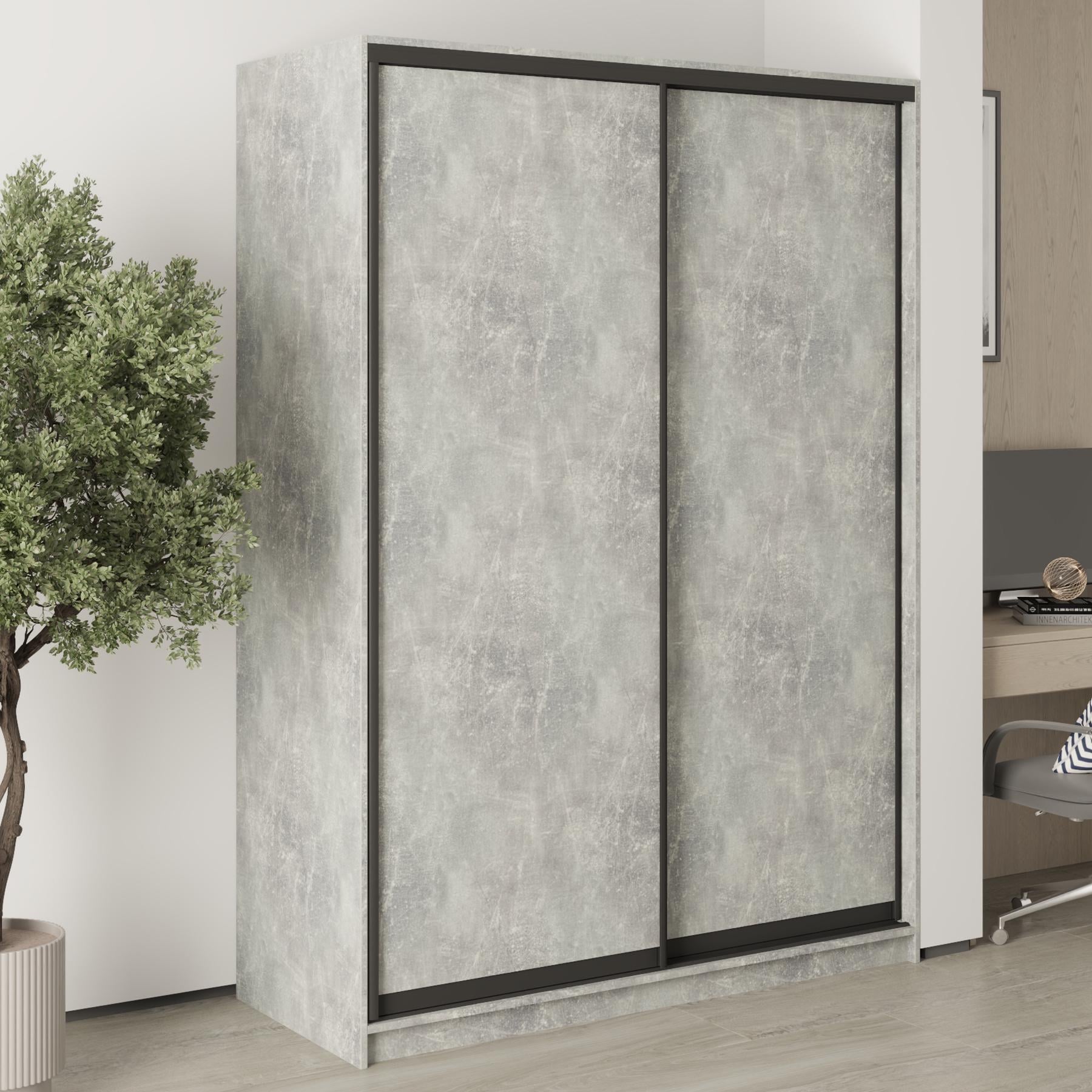 Шкаф-купе двухдверный MebelStar Стандарт BG 2 ДСП 150x45x210 см Бетон (MBS-10836) Шкаф-купе двухдверный MebelStar Стандарт BG 2 ДСП 150x45x210 см Бетон (MBS-10836)