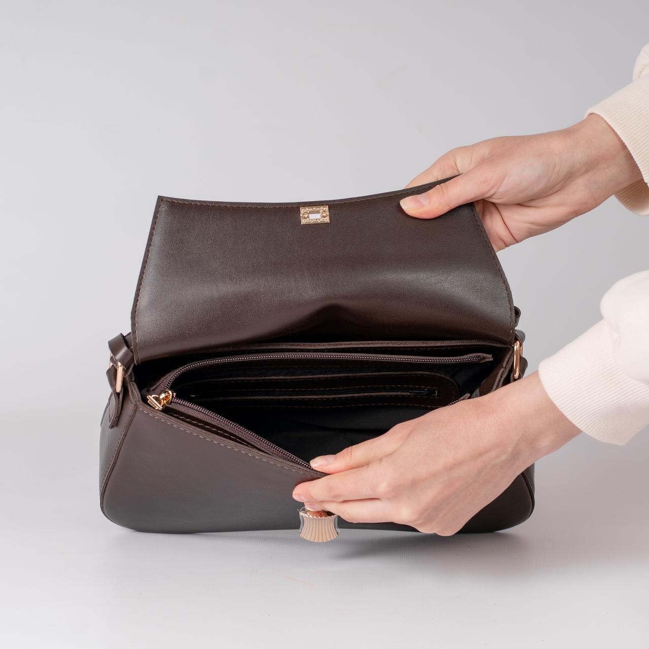 Сумка женская багет XENIA № 28-24 Коричневый - фото 3 Сумка женская багет XENIA № 28-24 Коричневый - фото 3