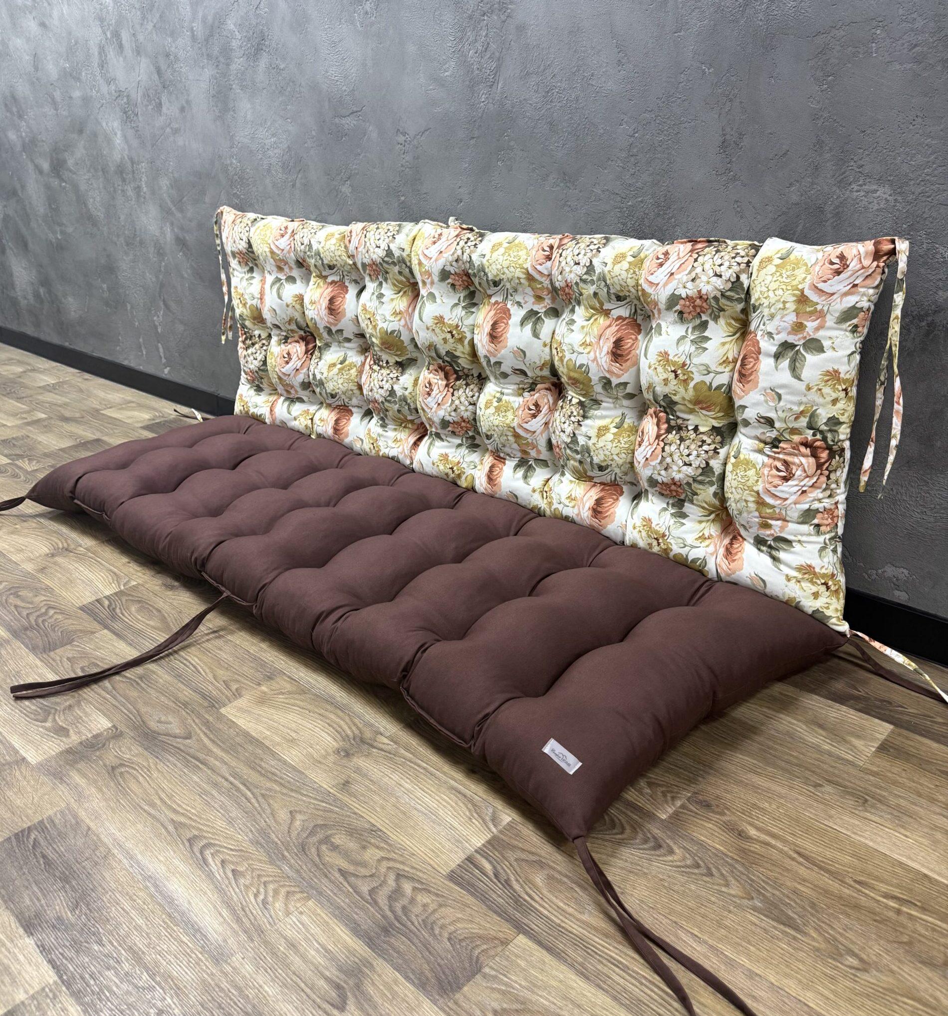 Подушка Comfort Home Inflorescence ginger на поддоны/качели/каркасы/садовая мебель комбинированная панама 150х50х50 см