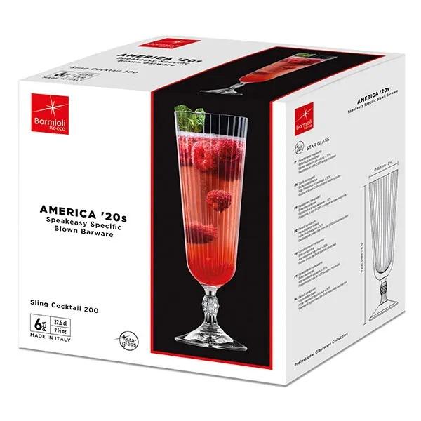 Набор бокалов для коктейлей Bormioli Rocco America'20s 275 мл 6 шт. (123225BYT021990) - фото 4 Набор бокалов для коктейлей Bormioli Rocco America'20s 275 мл 6 шт. (123225BYT021990) - фото 4