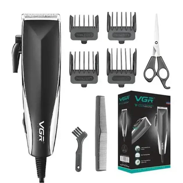 Машинка для стрижки VGR V-033 9 Вт від мережі 4 насадки 3/6/9/12 мм (ML-04532)