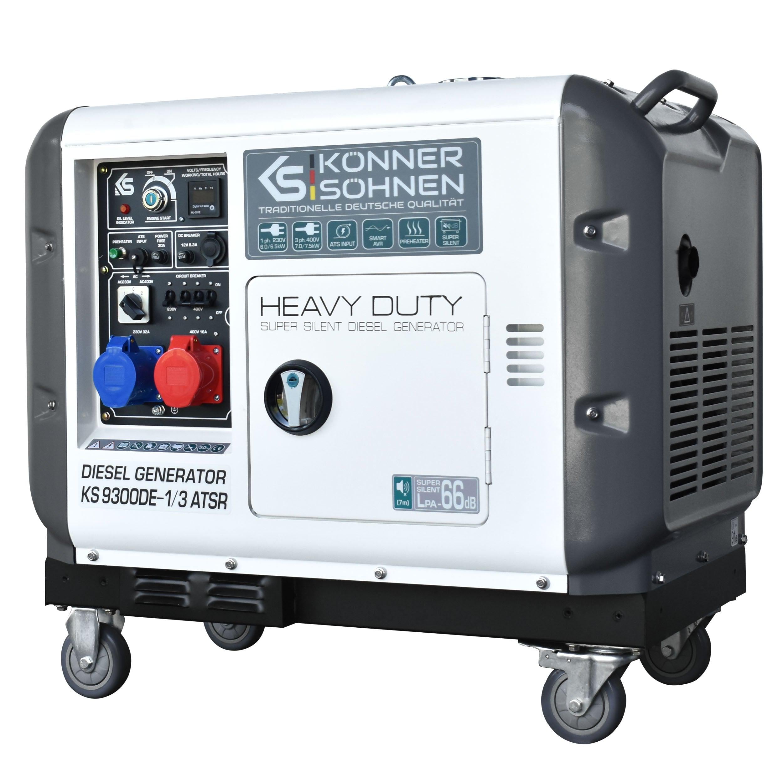 Генератор Konner & Sohnen KS 9300DE-1/3 ATSR 7/7,5 кВт дизельный 4-х тактный (KS 9300DE-1/3 ATSR)